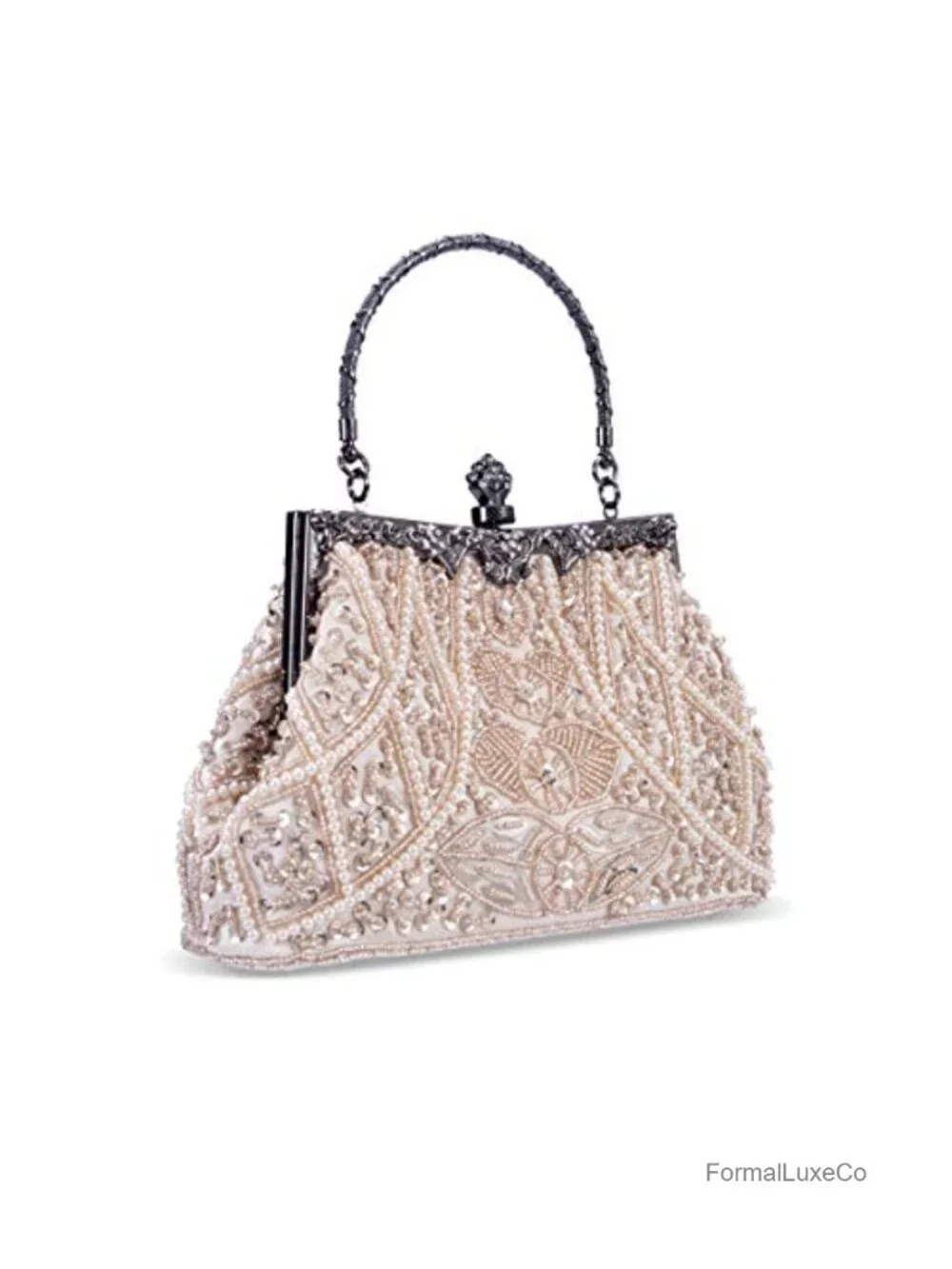 Women's Evening Clutch Bag Beaded Sequined Satin Party Wedding Purse
